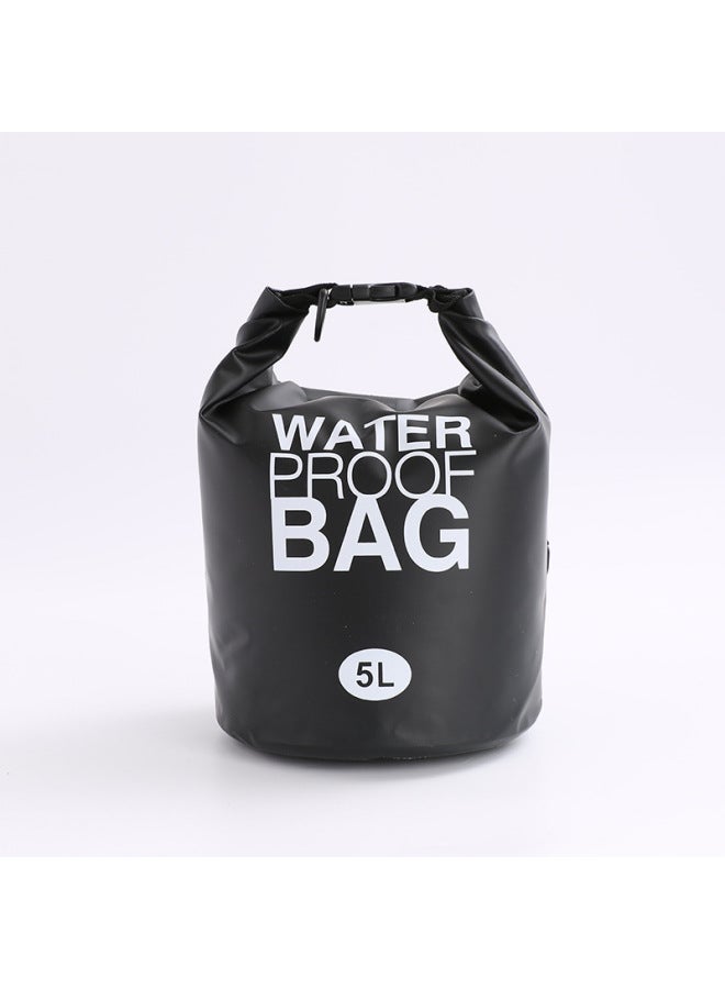 PVC Mesh Beach Waterproof Bag Single And Double Shoulder Waterproof Bag Waterproof Barrel Bag Waterproof Bag Stream Tracing Bag Outdoor Supplies-Color:Orange-Capacity:5L Single Shoulder Strap - Image 1